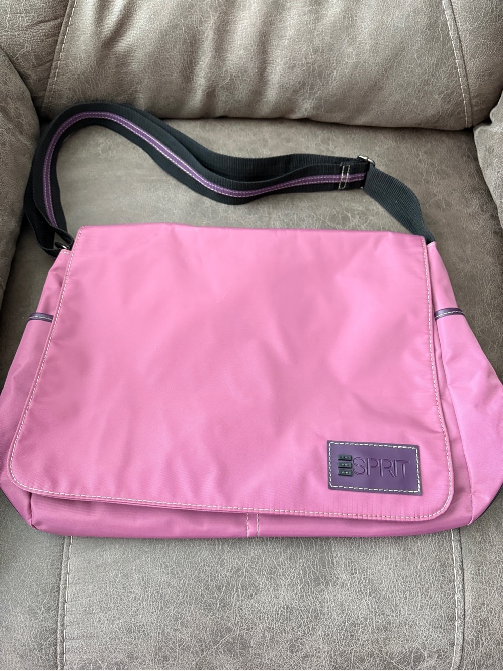 Vintage Pink purple Esprit Crossbody Messenger Bag